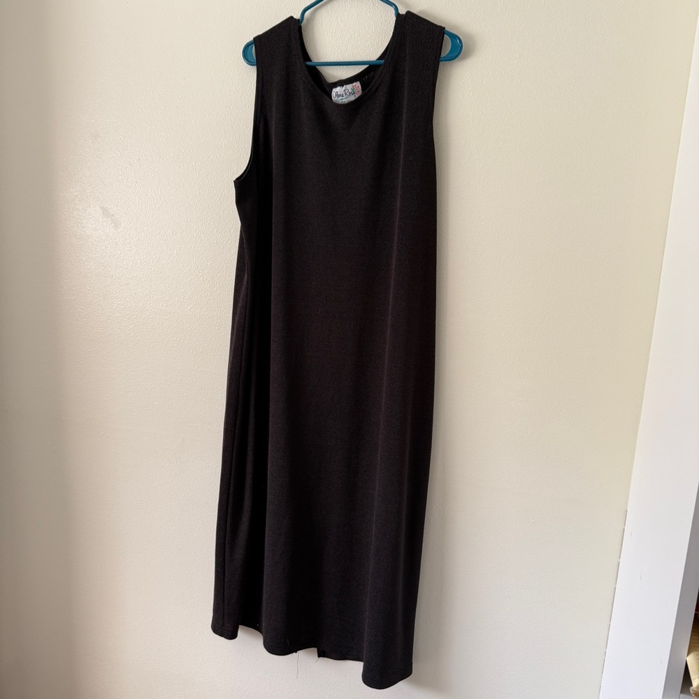 Black Sleeveless A-Line Maxi Dress for Work